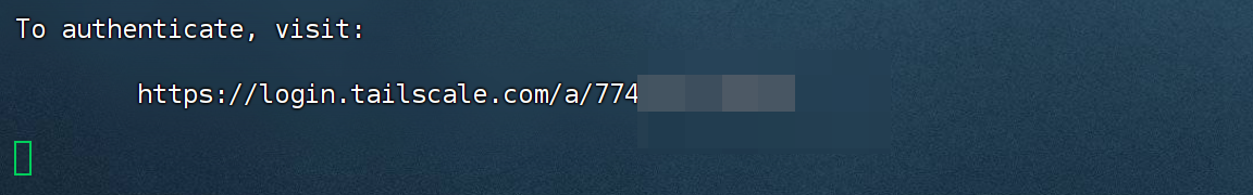 Linux终端 - Tailscale登录授权链接显示界面